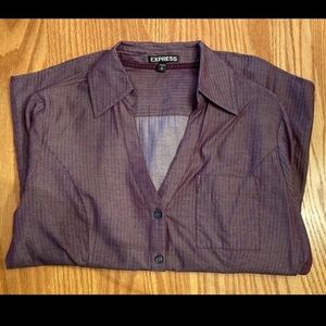 NWOT Express Medium Dark Purple Lined Blouse 💜✨